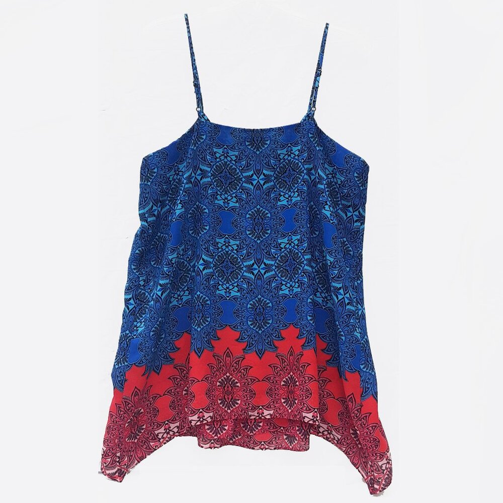 KAREN KANE Red & Blue NWOT Handkerchief Tank Top | Size XL - Picture 5 of 9